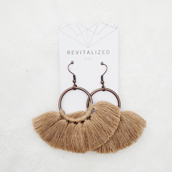 revitalized Jewelry - Circle Tassel Fringe Earrings